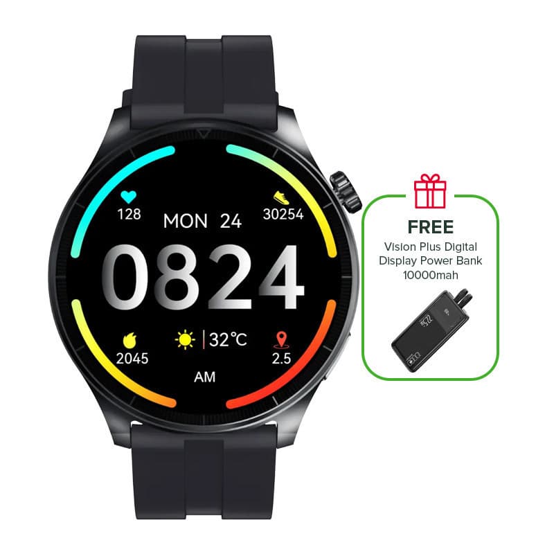 Vision Plus Fit Pro Watch + Free Vision Plus Digital Display Power Bank 10000mah (Fast+ Technology)